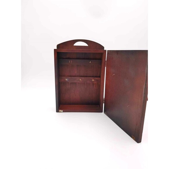 Cardinal Wooden Key Holder Box Wall Decor or Tabletop Rustic Cabin - Picture 4 of 10